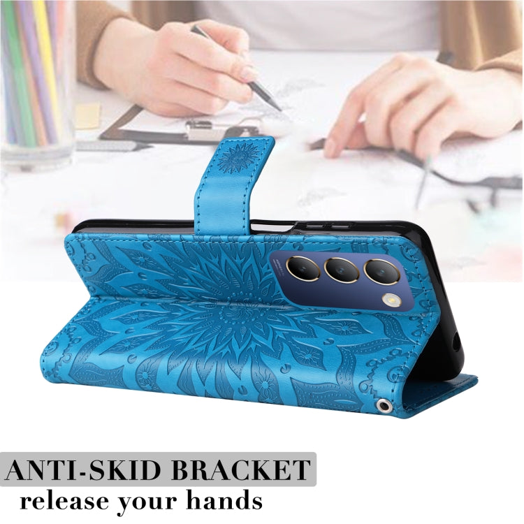 For vivo Y200e 5G Global / V30 Lite India Embossed Sunflower Pattern Flip Leather Phone Case