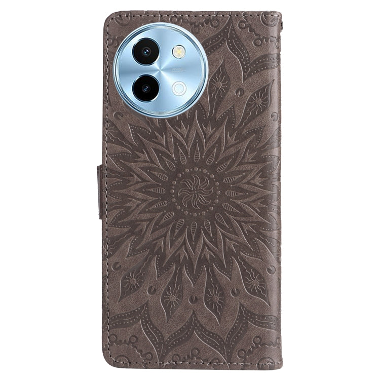 For vivo Y38 / Y200i / T3x Global Embossed Sunflower Pattern Flip Leather Phone Case