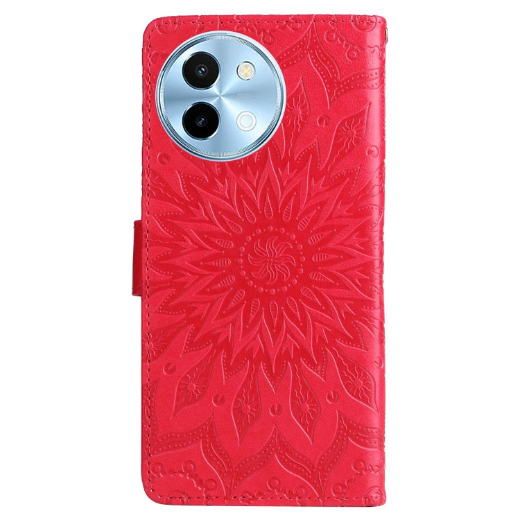 For vivo Y38 / Y200i / T3x Global Embossed Sunflower Pattern Flip Leather Phone Case