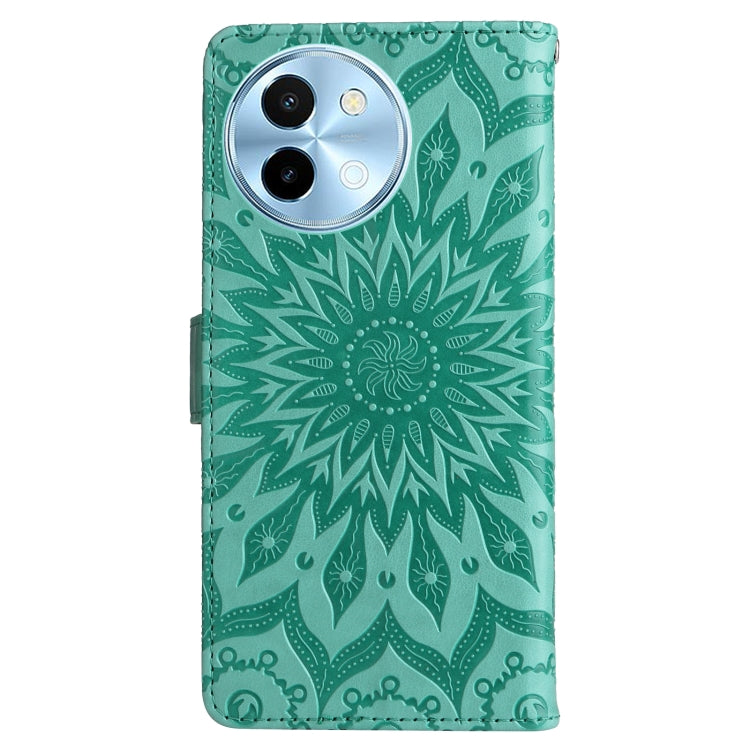 For vivo Y38 / Y200i / T3x Global Embossed Sunflower Pattern Flip Leather Phone Case