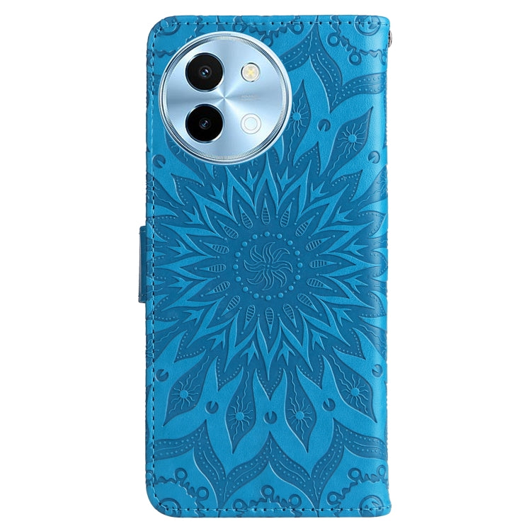 For vivo Y38 / Y200i / T3x Global Embossed Sunflower Pattern Flip Leather Phone Case