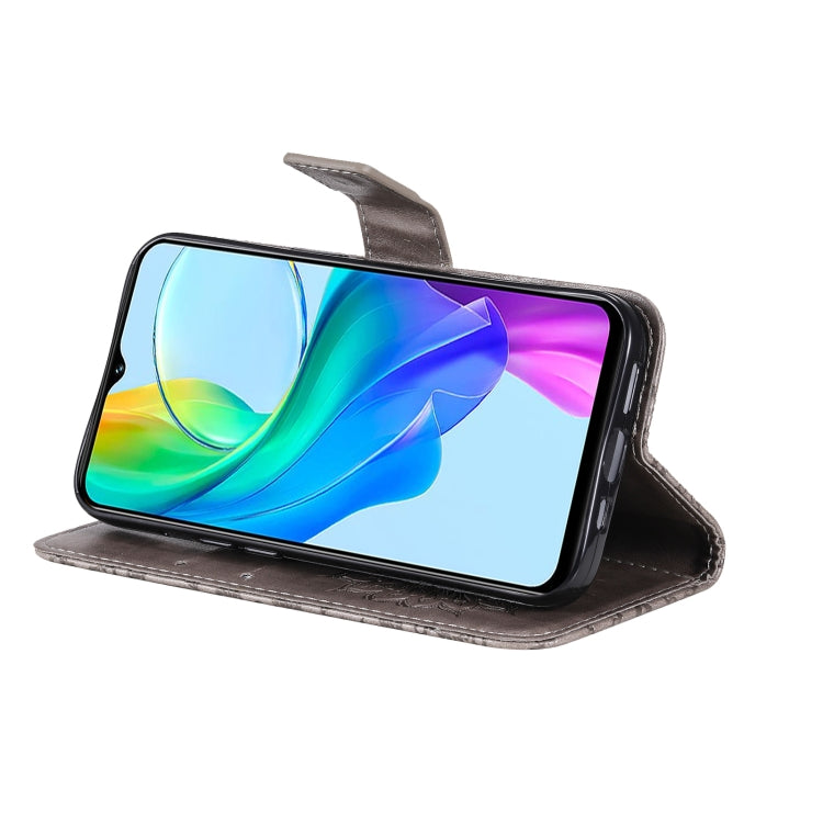 For vivo Y03 4G Embossed Sunflower Pattern Flip Leather Phone Case
