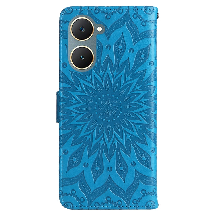 For vivo Y03 4G Embossed Sunflower Pattern Flip Leather Phone Case