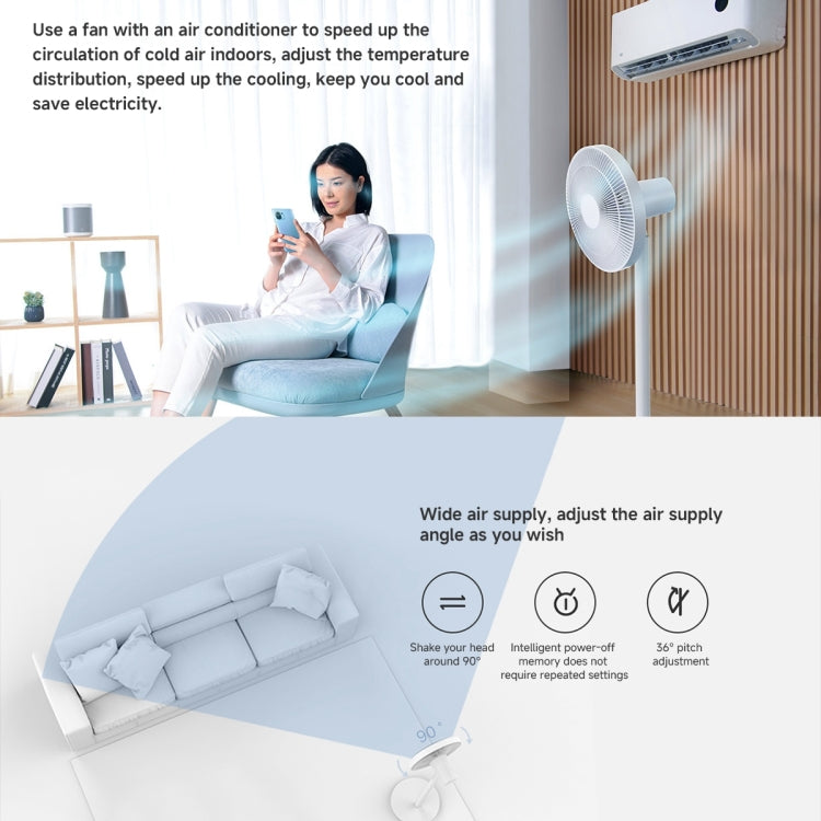 Xiaomi Mijia Smart Floor Fan, US Plug - White