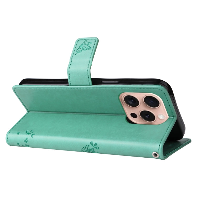 For iPhone 16 Pro Tree & Cat Embossed Pattern Flip Leather Phone Case