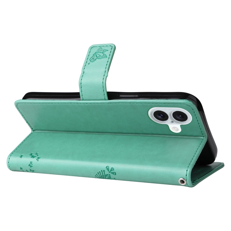 For iPhone 16 Plus Tree & Cat Embossed Pattern Flip Leather Phone Case