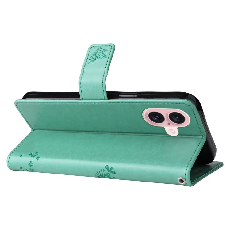 For iPhone 16 Tree & Cat Embossed Pattern Flip Leather Phone Case