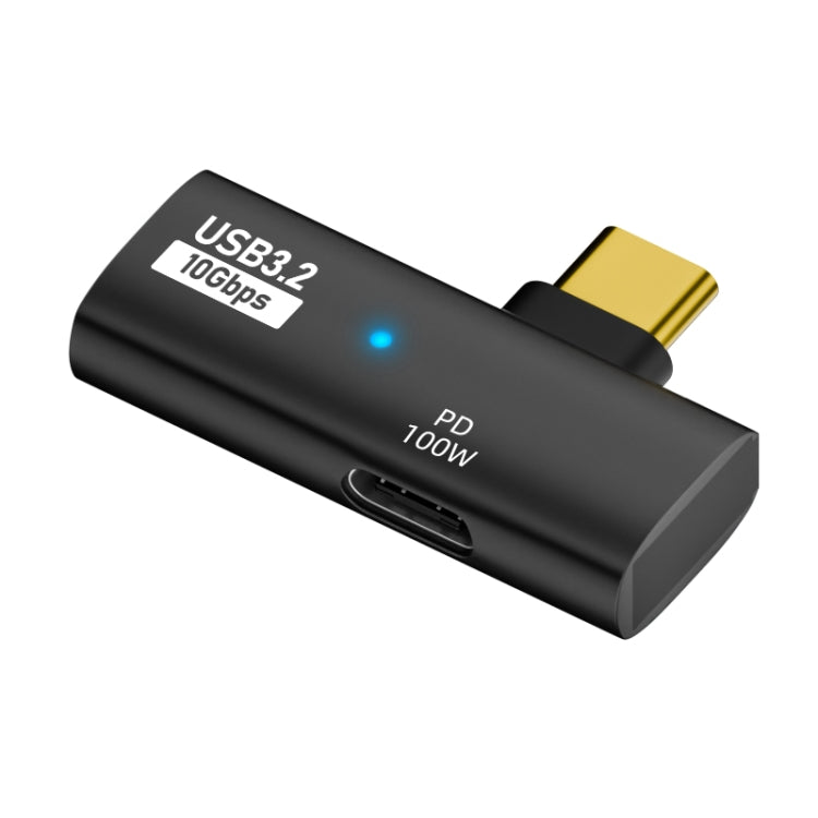 2 in 1 10Gbps PD 100W USB-C / Type-C Charging Side-bend Transfer Adapter