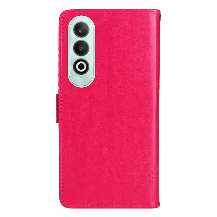 For OnePlus Nord CE4 Tree & Cat Embossed Pattern Flip Leather Phone Case