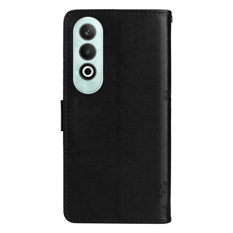 For OnePlus Nord CE4 Tree & Cat Embossed Pattern Flip Leather Phone Case
