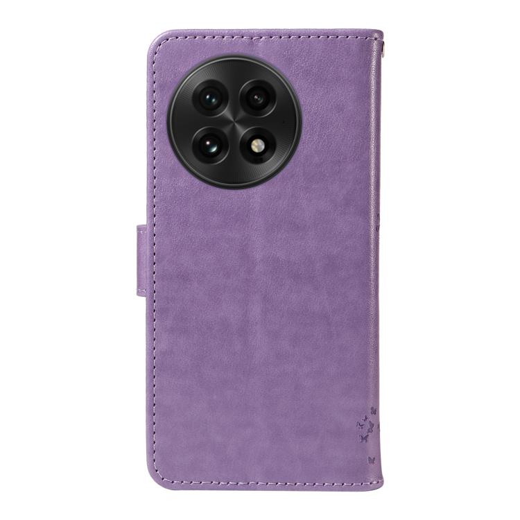 For OnePlus 13 Tree & Cat Embossed Pattern Flip Leather Phone Case