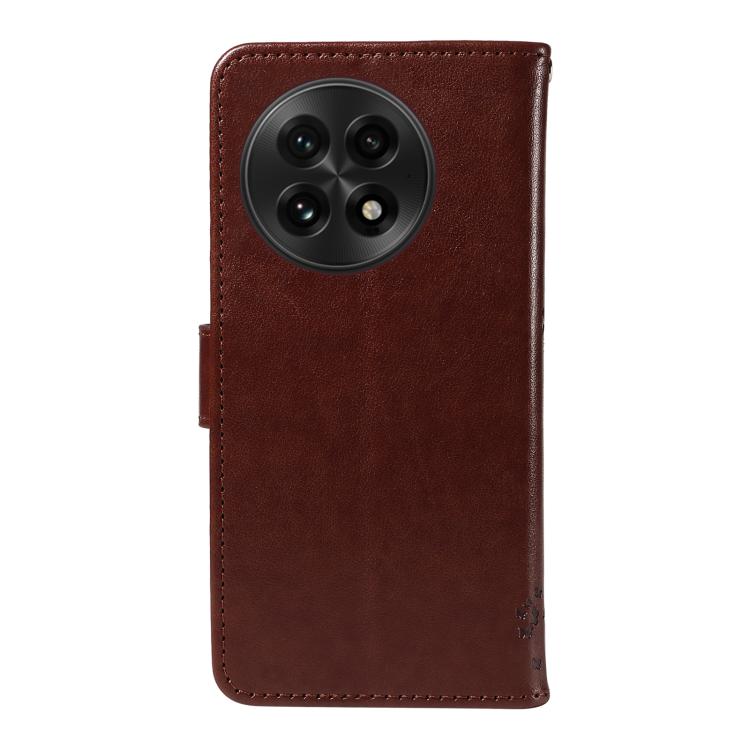 For OnePlus 13 Tree & Cat Embossed Pattern Flip Leather Phone Case