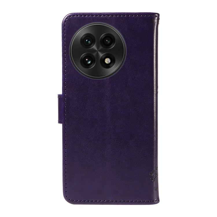 For OnePlus 13 Tree & Cat Embossed Pattern Flip Leather Phone Case