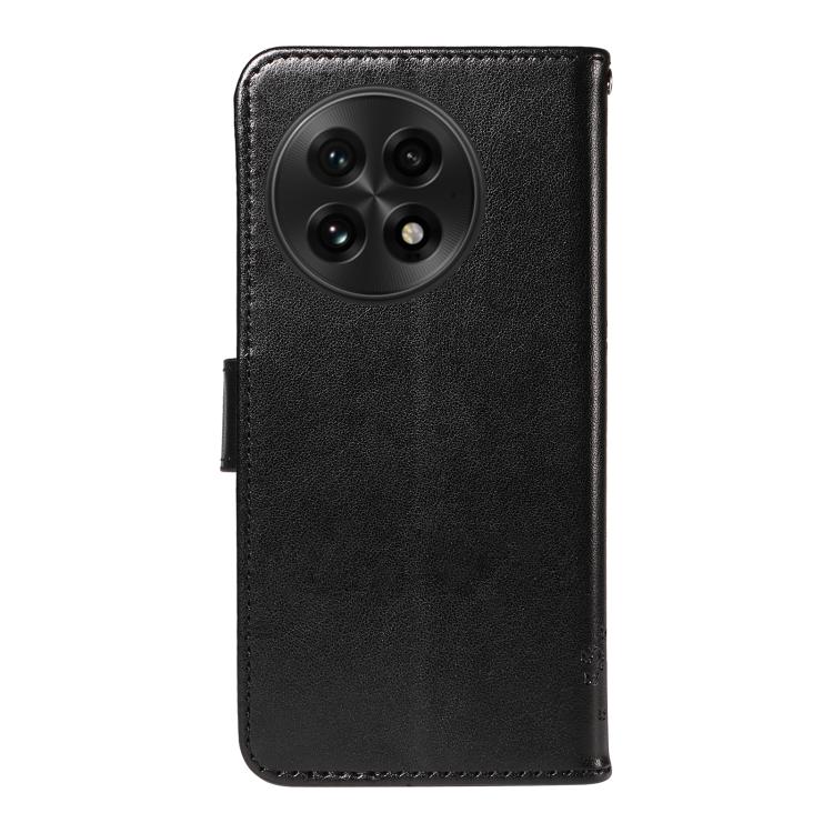 For OnePlus 13 Tree & Cat Embossed Pattern Flip Leather Phone Case