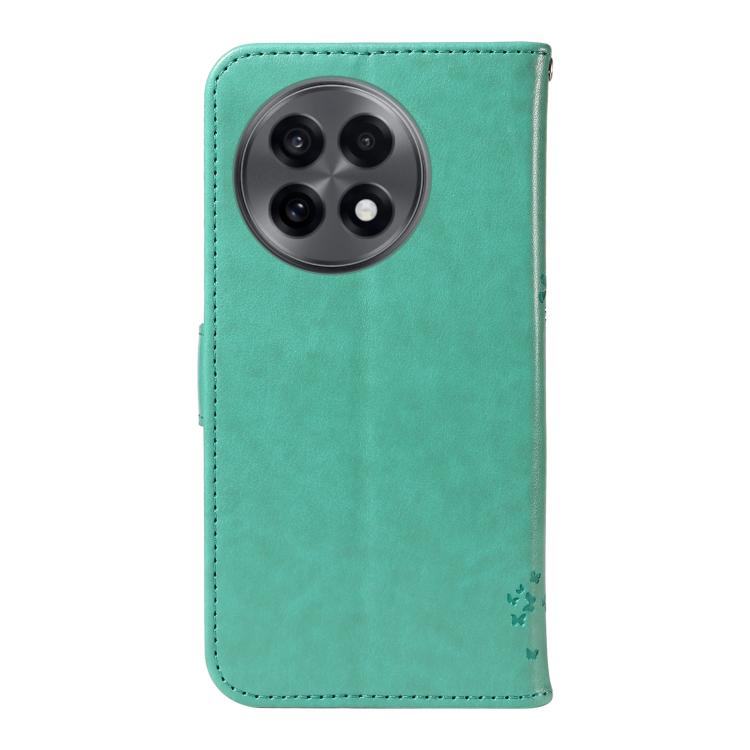 For OnePlus 13R Global Tree & Cat Embossed Pattern Flip Leather Phone Case