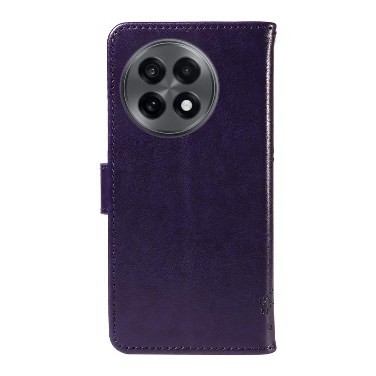 For OnePlus 13R Global Tree & Cat Embossed Pattern Flip Leather Phone Case