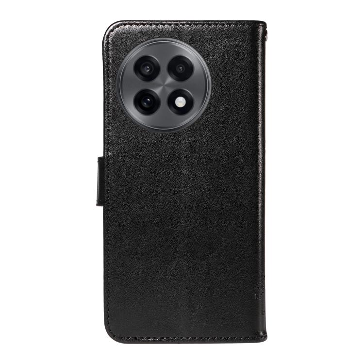 For OnePlus 13R Global Tree & Cat Embossed Pattern Flip Leather Phone Case