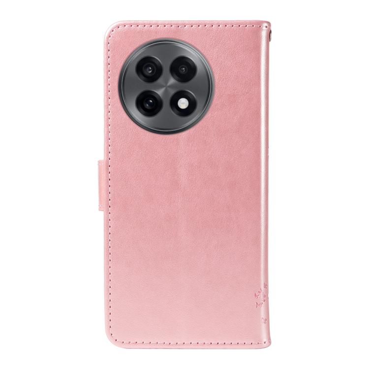 For OnePlus 13R Global Tree & Cat Embossed Pattern Flip Leather Phone Case