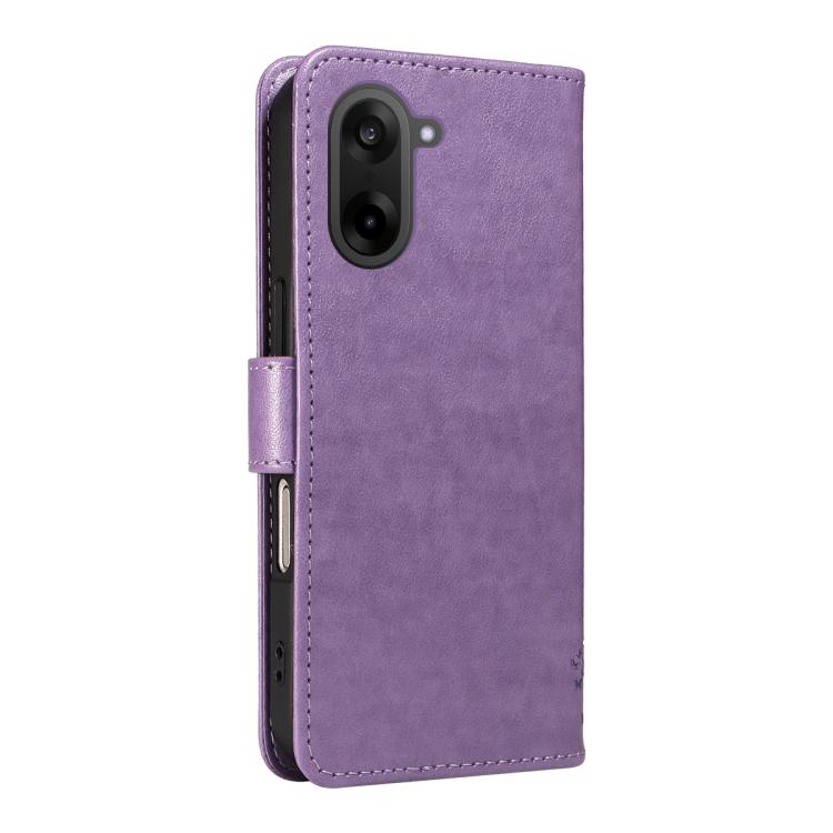 For OnePlus Nord CE5 Tree & Cat Embossed Pattern Flip Leather Phone Case