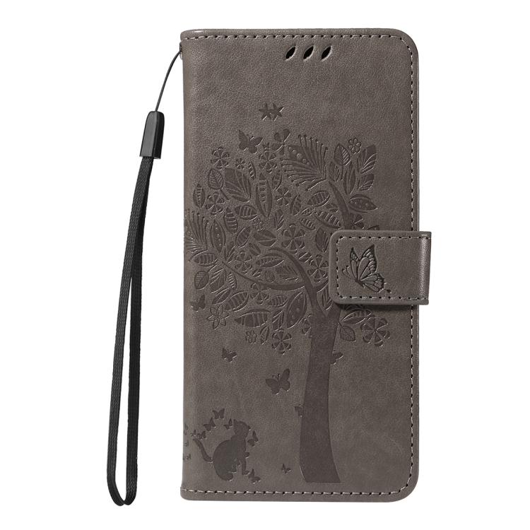 For OnePlus Nord CE5 Tree & Cat Embossed Pattern Flip Leather Phone Case