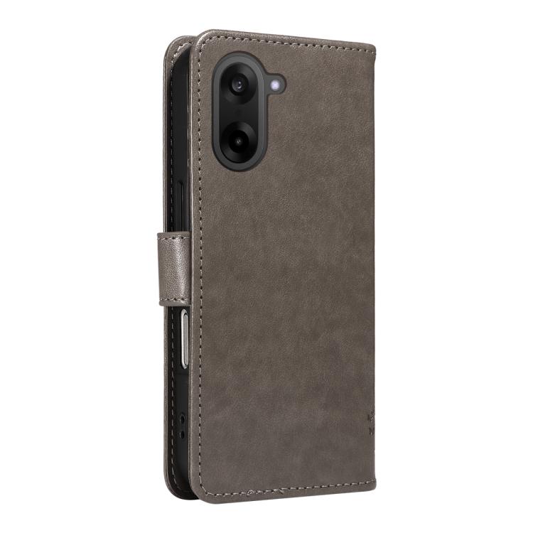 For OnePlus Nord CE5 Tree & Cat Embossed Pattern Flip Leather Phone Case