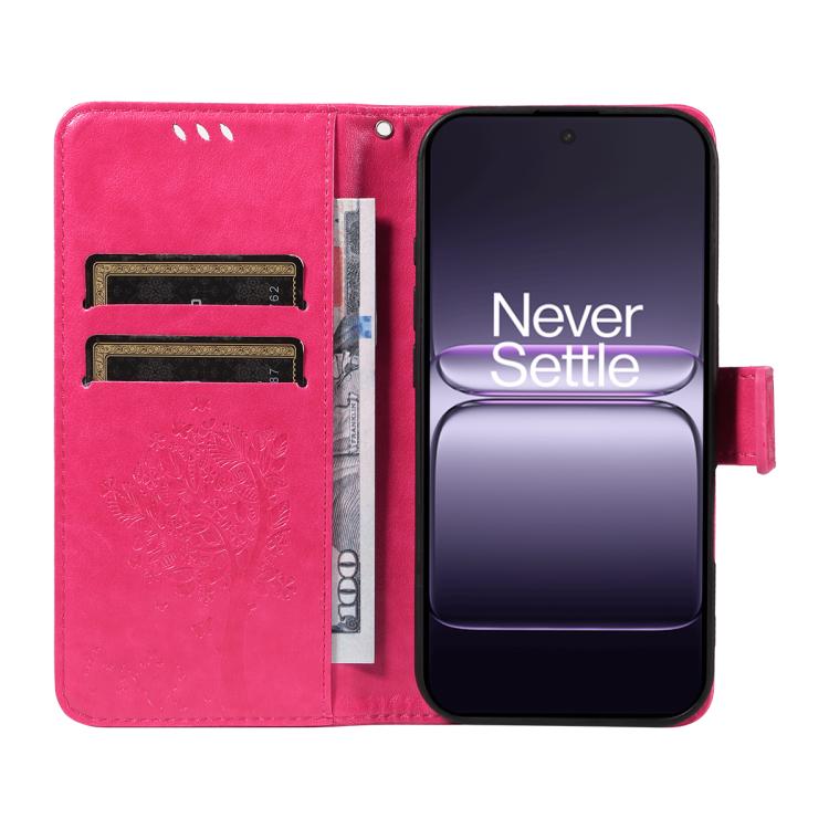 For OnePlus Nord CE5 Tree & Cat Embossed Pattern Flip Leather Phone Case