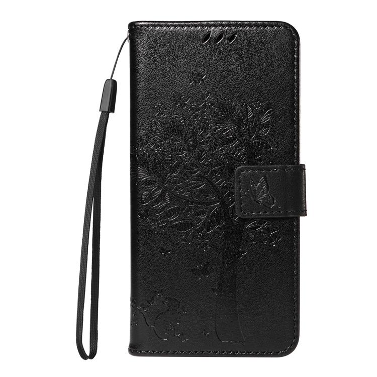 For OnePlus Nord CE5 Tree & Cat Embossed Pattern Flip Leather Phone Case