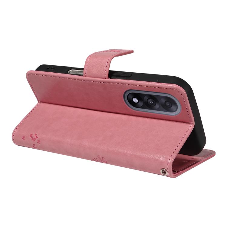 For OnePlus Ace 5 Ultra Tree & Cat Embossed Pattern Flip Leather Phone Case