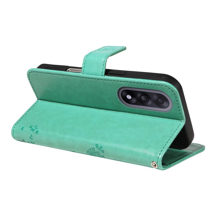 For OnePlus Ace 5 Ultra Tree & Cat Embossed Pattern Flip Leather Phone Case