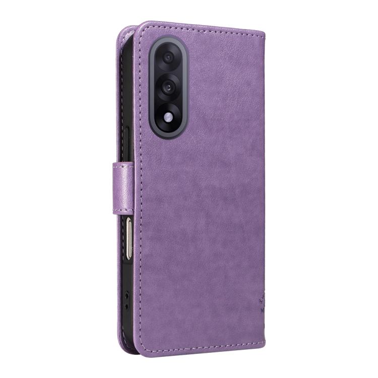 For OnePlus Ace 5 Ultra Tree & Cat Embossed Pattern Flip Leather Phone Case
