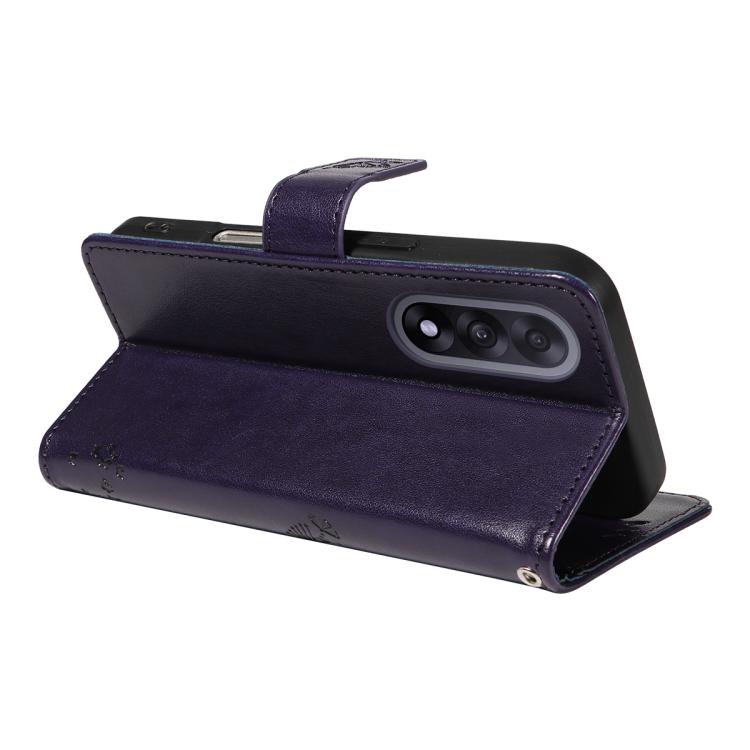 For OnePlus Ace 5 Ultra Tree & Cat Embossed Pattern Flip Leather Phone Case
