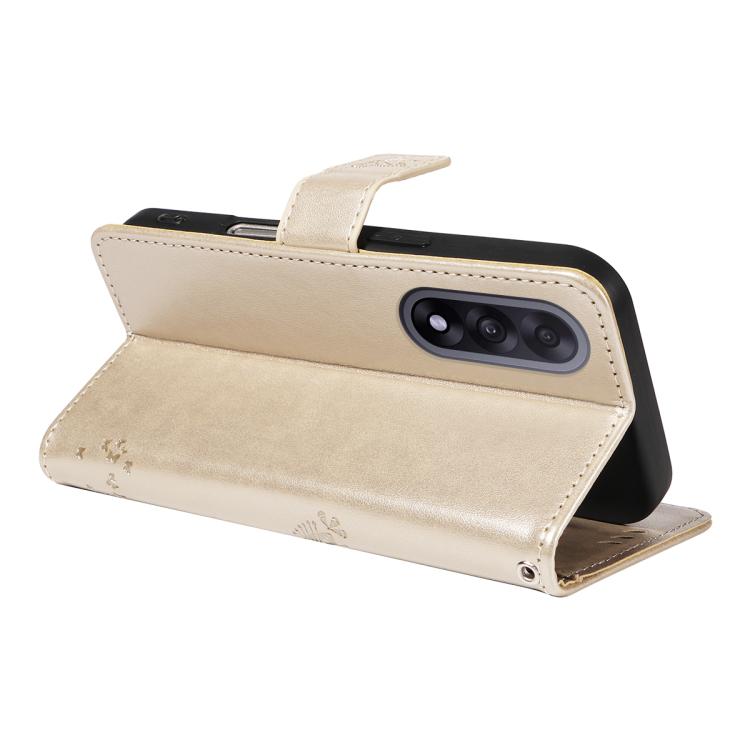 For OnePlus Ace 5 Ultra Tree & Cat Embossed Pattern Flip Leather Phone Case