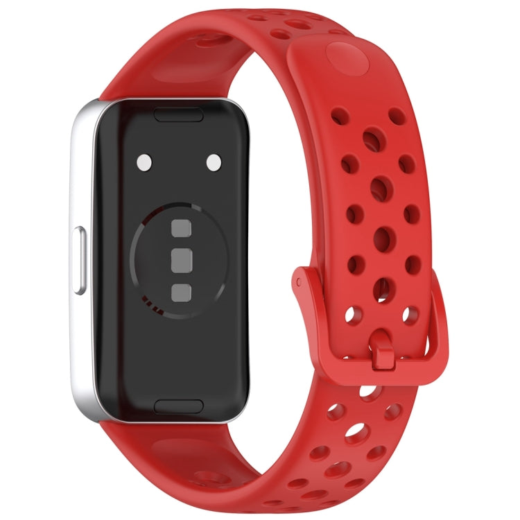 For Huawei Band 10 / 9 / 8 Round Hole Nail Button Silicone Watch Band