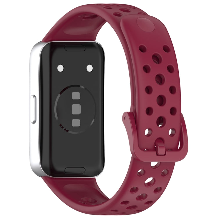 For Huawei Band 10 / 9 / 8 Round Hole Nail Button Silicone Watch Band
