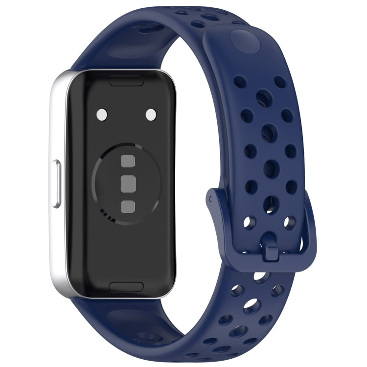 For Huawei Band 10 / 9 / 8 Round Hole Nail Button Silicone Watch Band