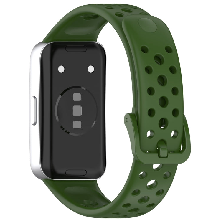 For Huawei Band 10 / 9 / 8 Round Hole Nail Button Silicone Watch Band