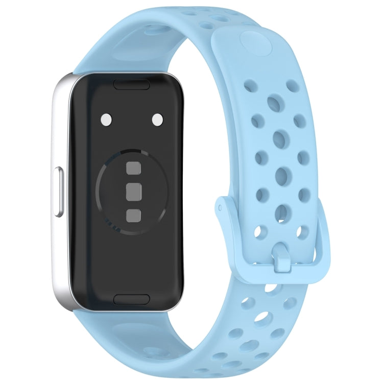 For Huawei Band 10 / 9 / 8 Round Hole Nail Button Silicone Watch Band