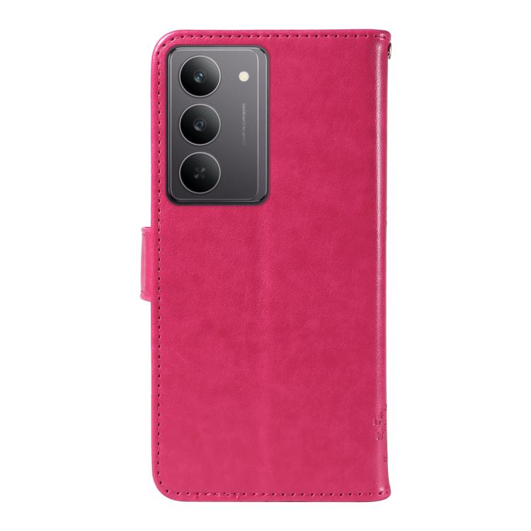 For Realme 14x 5G Global Tree & Cat Embossed Pattern Flip Leather Phone Case