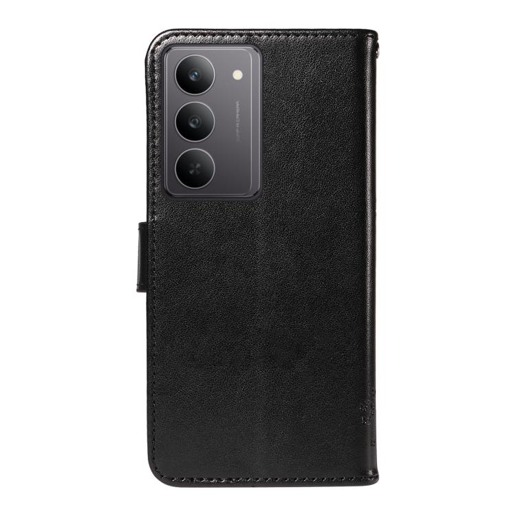 For Realme 14x 5G Global Tree & Cat Embossed Pattern Flip Leather Phone Case