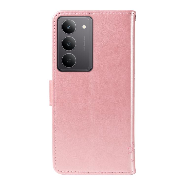 For Realme 14x 5G Global Tree & Cat Embossed Pattern Flip Leather Phone Case