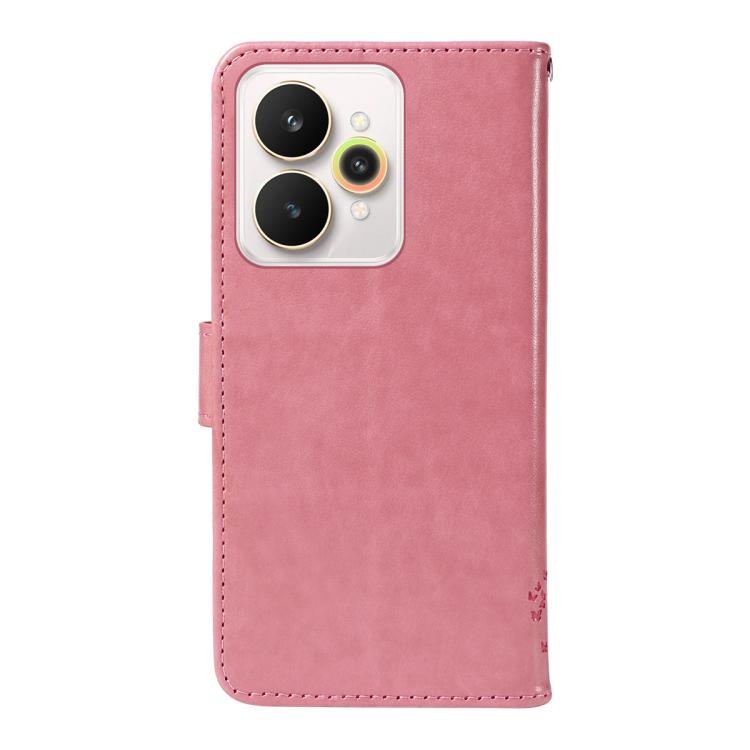 For Realme 15 5G Tree & Cat Embossed Pattern Flip Leather Phone Case