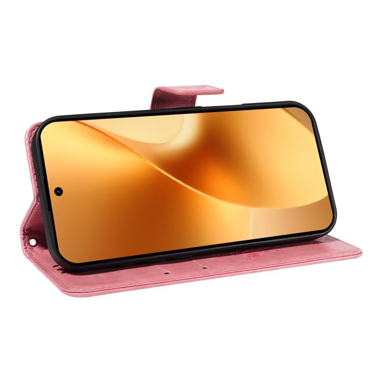 For Realme 15 5G Tree & Cat Embossed Pattern Flip Leather Phone Case