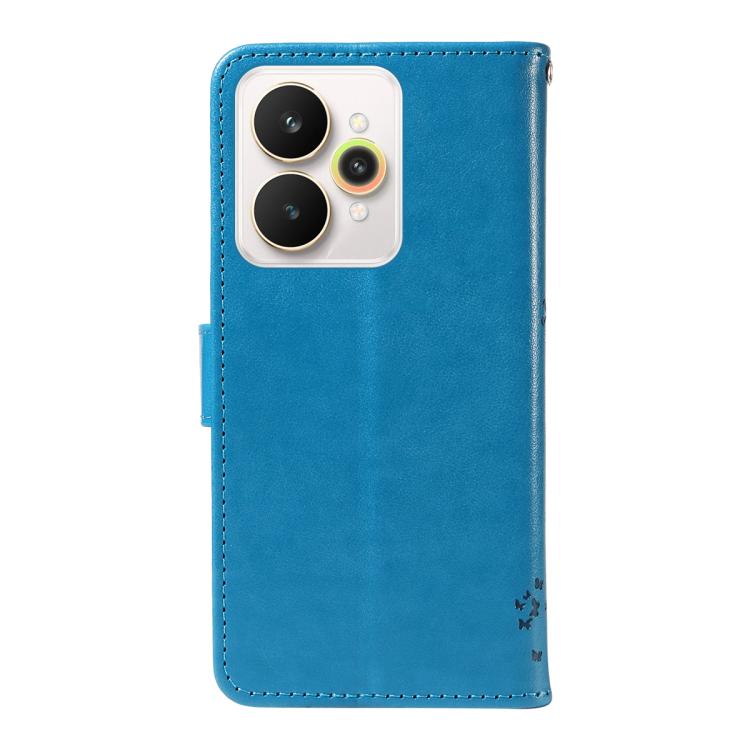 For Realme 15 5G Tree & Cat Embossed Pattern Flip Leather Phone Case