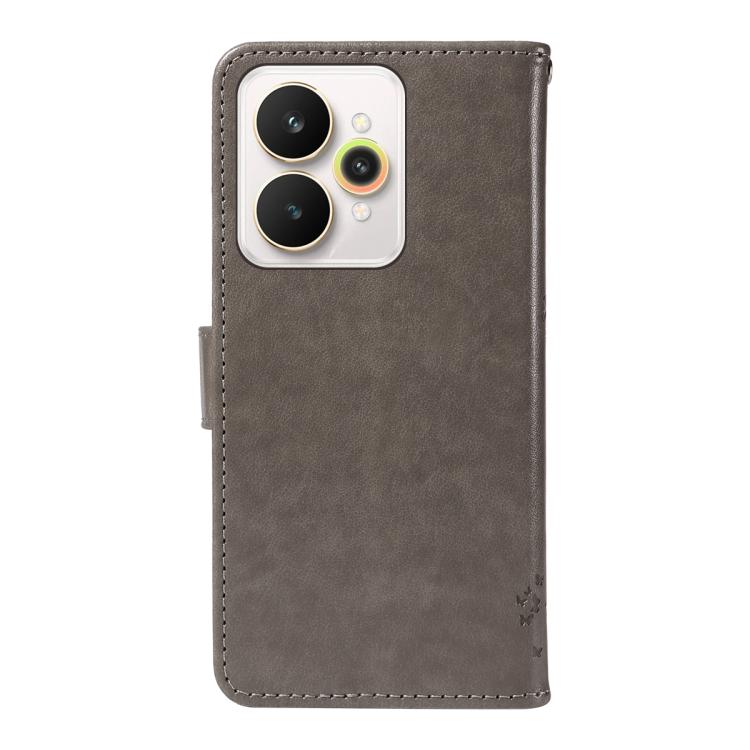 For Realme 15 5G Tree & Cat Embossed Pattern Flip Leather Phone Case