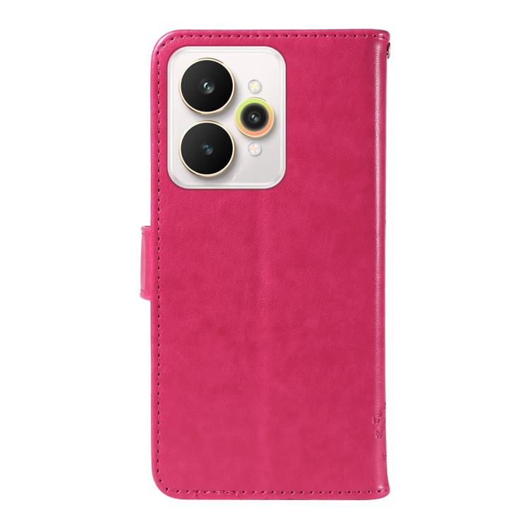 For Realme 15 5G Tree & Cat Embossed Pattern Flip Leather Phone Case
