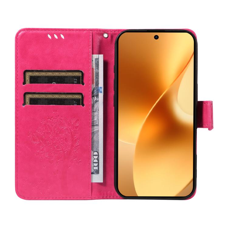 For Realme 15 5G Tree & Cat Embossed Pattern Flip Leather Phone Case