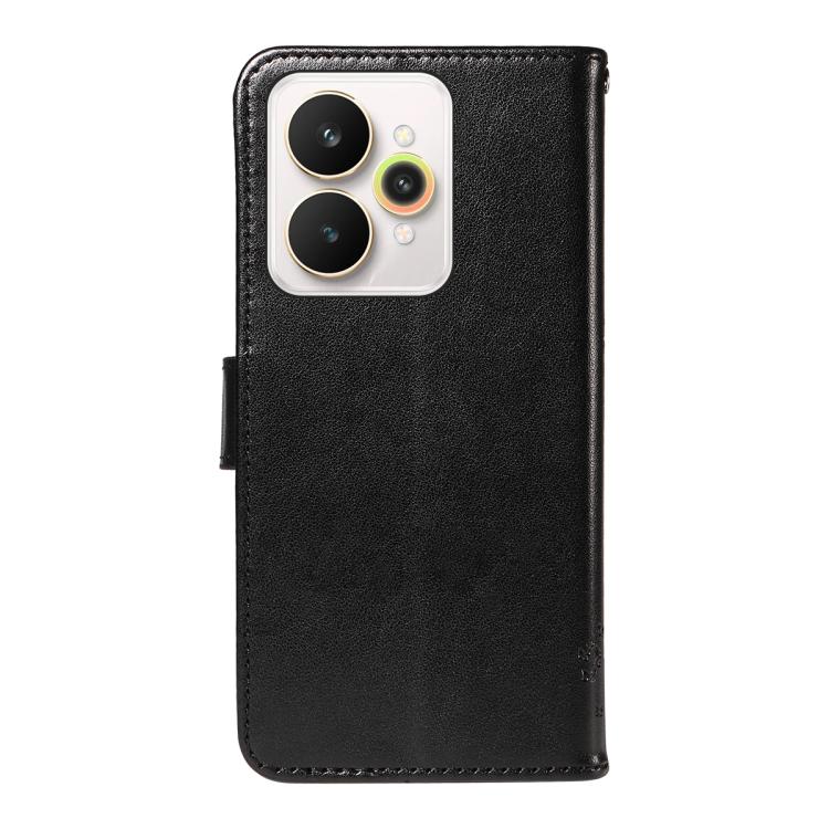 For Realme 15 5G Tree & Cat Embossed Pattern Flip Leather Phone Case