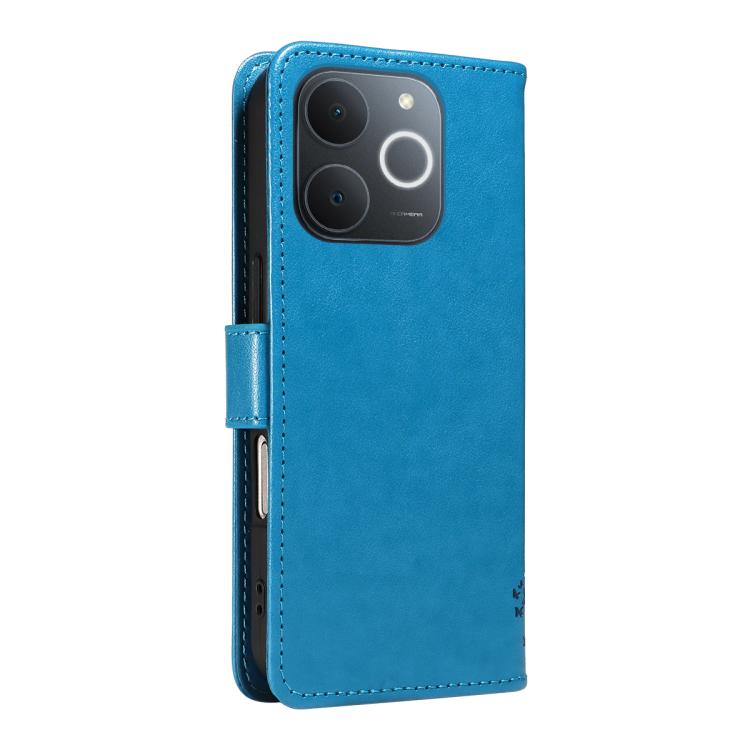 For Realme C71 4G India Tree & Cat Embossed Pattern Flip Leather Phone Case