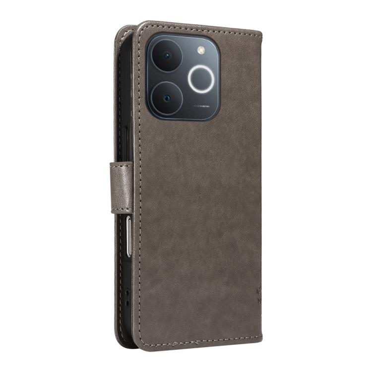 For Realme C71 4G India Tree & Cat Embossed Pattern Flip Leather Phone Case