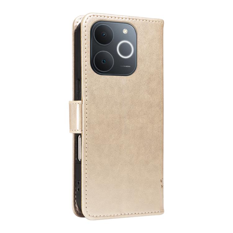 For Realme C71 4G India Tree & Cat Embossed Pattern Flip Leather Phone Case